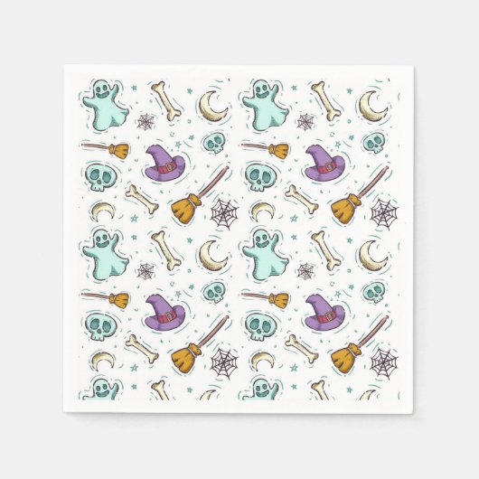 Serviette En Papier Thème d'Halloween mignon (Devant)