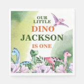 Serviette En Papier Thème dinosaure 1er anniversaire (Devant)