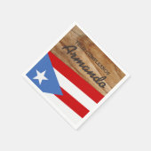 Serviette En Papier Thème Drapeau Porto Ricain (Coin)