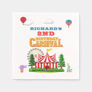 Serviette En Papier Thème du cirque de la fête d'anniversaire des enfa