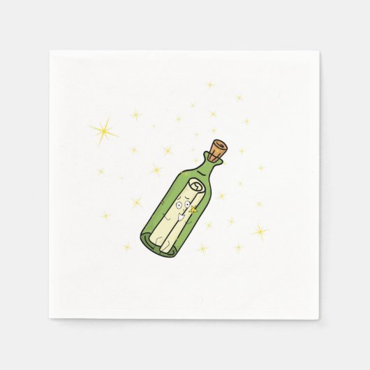 Serviette En Papier Thème du message dans une bouteille (Devant)
