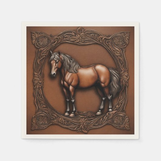 Serviette En Papier Thème équin de pays occidental Fête de cheval  (Devant)