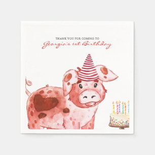 Serviette En Papier Thème Ferme   Serviettes pour fête d'anniversaire 