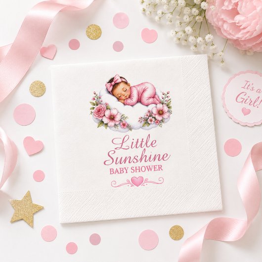 Serviette En Papier Thème Fleur de Nuage de Bébé Endormi Rêveur