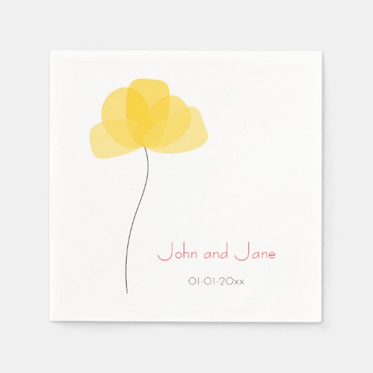 Serviette En Papier Thème fleur simple (Devant)