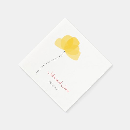 Serviette En Papier Thème fleur simple (Coin)