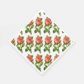 Serviette En Papier Thème floral victorien aux roses roses  (Coin)