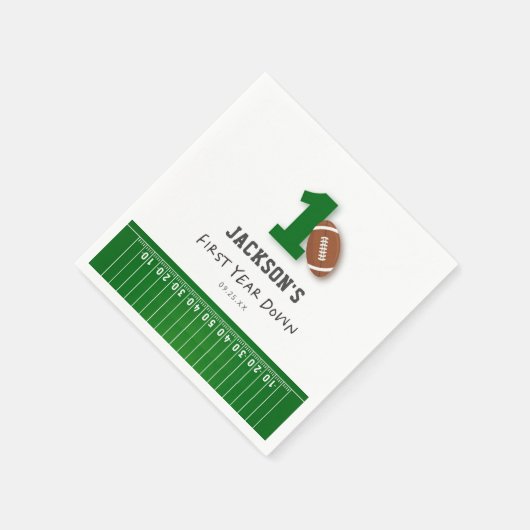 Serviette En Papier Thème Football Première année en bas Anniversaire (Coin)