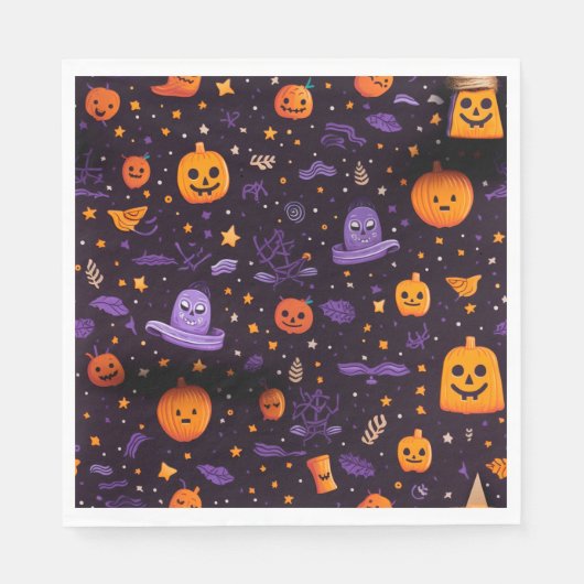 Serviette En Papier Thème Halloween (Devant)