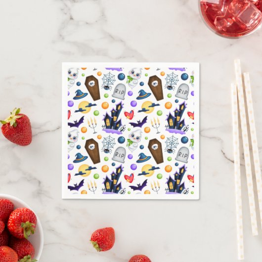 Serviette En Papier Thème Halloween mignon (En situation)