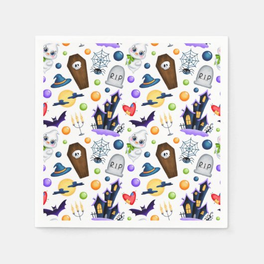 Serviette En Papier Thème Halloween mignon (Devant)
