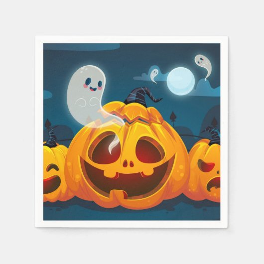 Serviette En Papier Thème Halloween mignon (Devant)