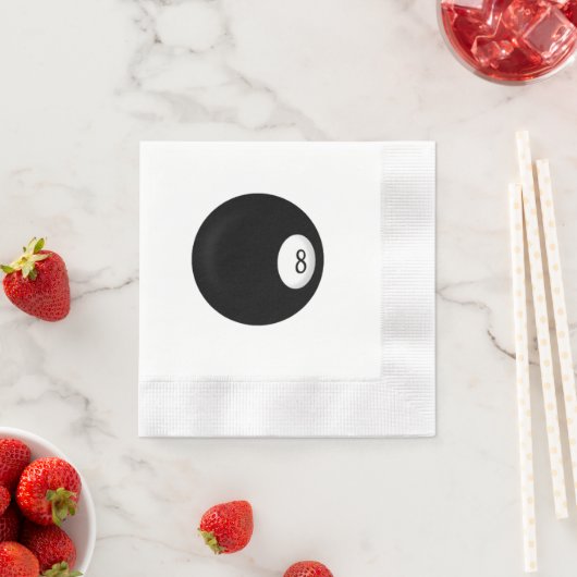 Serviette En Papier Thème Huit Ball Billiard (En situation)
