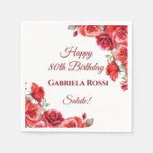 Serviette En Papier Thème italien 80e anniversaire Napkin (Devant)