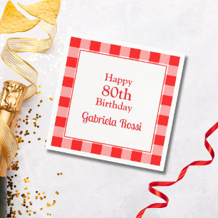 Serviette En Papier Thème italien 80e anniversaire Napkin