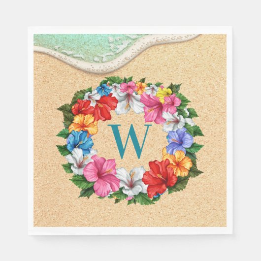 Serviette En Papier Thème LUAU (Devant)