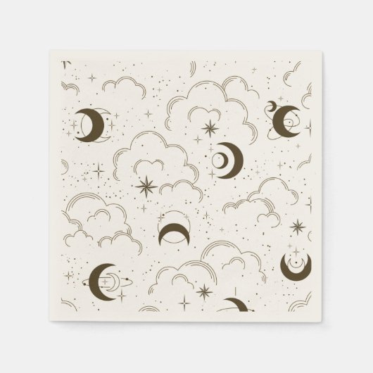 Serviette En Papier Thème Lune céleste (Devant)