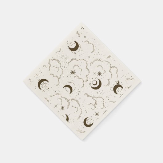 Serviette En Papier Thème Lune céleste (Coin)
