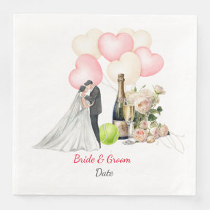 Serviette En Papier Thème Mariage de tennis