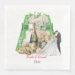 Serviette En Papier Thème Mariage de tennis