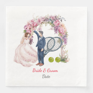 Serviette En Papier Thème Mariage de tennis