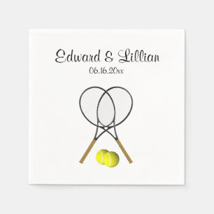 Serviette En Papier Thème Mariage de tennis Personnalisé