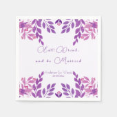 Serviette En Papier Thème Mariage Feuille violet (Devant)