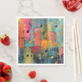 Serviette En Papier Thème Musical Art Abstrait (En situation)