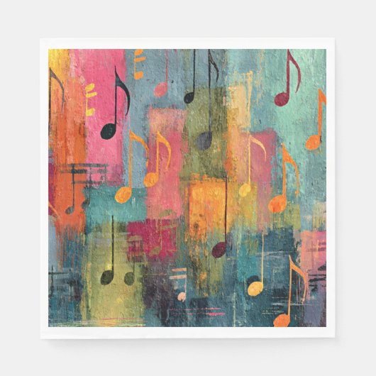 Serviette En Papier Thème Musical Art Abstrait (Devant)