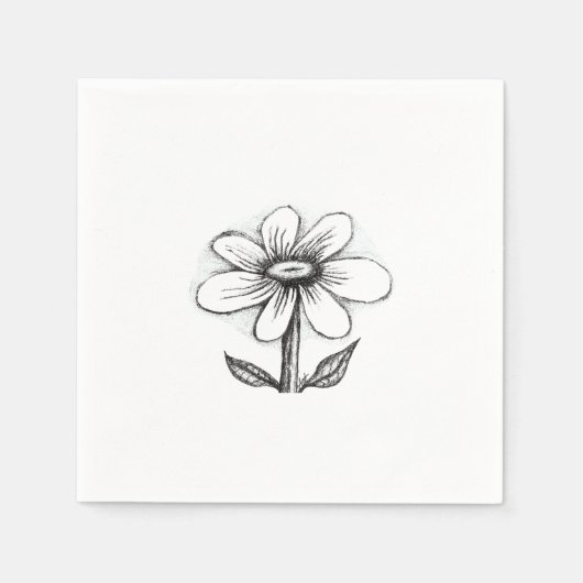 Serviette En Papier theme napkins for her with daisy (Devant)