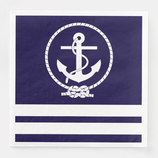 Serviette En Papier Thème nautique cool et élégant (Devant)