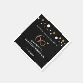 Serviette En Papier Thème or et noir 60ème anniversaire (Coin)