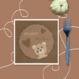 Serviette en papier thème ourson de la forêt pour