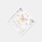 Serviette En Papier Thème Papillon rose Floral Girl Anniversaire (Coin)