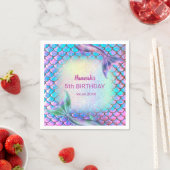 Serviette En Papier thème petite sirène motif Anniversaire (En situation)