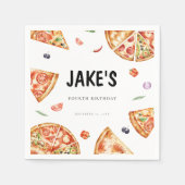 Serviette En Papier Thème Pizza Anniversaire (Devant)