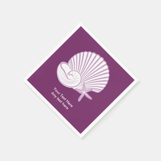 Serviette En Papier Thème Plage Violet (Coin)