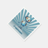 Serviette En Papier Thème Robot Bleu 1er Anniversaire (Coin)