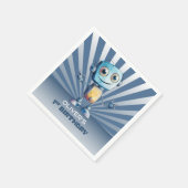 Serviette En Papier Thème Robot Rétro 1er Anniversaire (Coin)