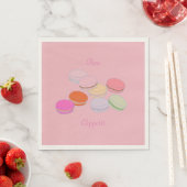 Serviette En Papier Thème rose Paris Français Macaron Bon Appetit (En situation)