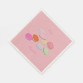 Serviette En Papier Thème rose Paris Français Macaron Bon Appetit (Coin)