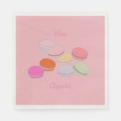 Serviette En Papier Thème rose Paris Français Macaron Bon Appetit (Devant)