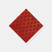 Serviette En Papier Thème royal indien arabe marocain rouge feu doré (Coin)