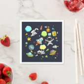 Serviette En Papier Thème spatial cool - Astronauts & Rocket Ships (En situation)