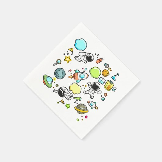Serviette En Papier Thème spatial cool - Astronauts & Rocket Ships (Coin)