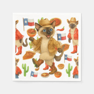 Serviette En Papier Thème Texas pour les amoureux des chats