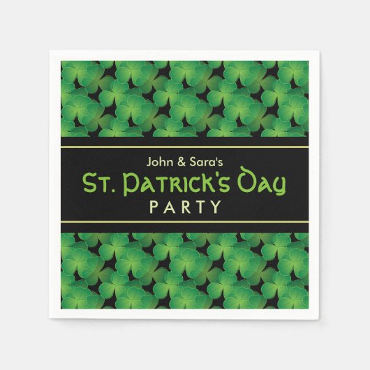 Serviette En Papier Thème Trèfle Fête de la Saint-Patrick (Devant)