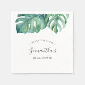 Serviette En Papier Thème tropical Fête des mariées Palm Feuille (Devant)