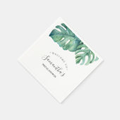 Serviette En Papier Thème tropical Fête des mariées Palm Feuille (Coin)
