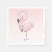 Serviette En Papier Thème Tropical Flamant rose Rose Cute (Devant)